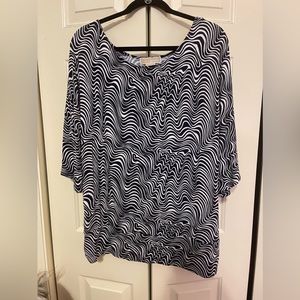 Navy and white Michael Kors top